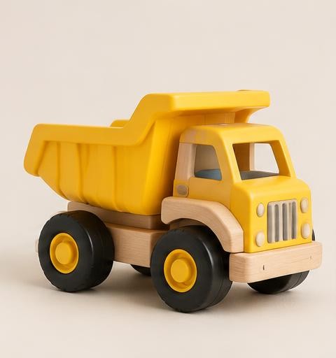Yellow Wooden Dump Truck